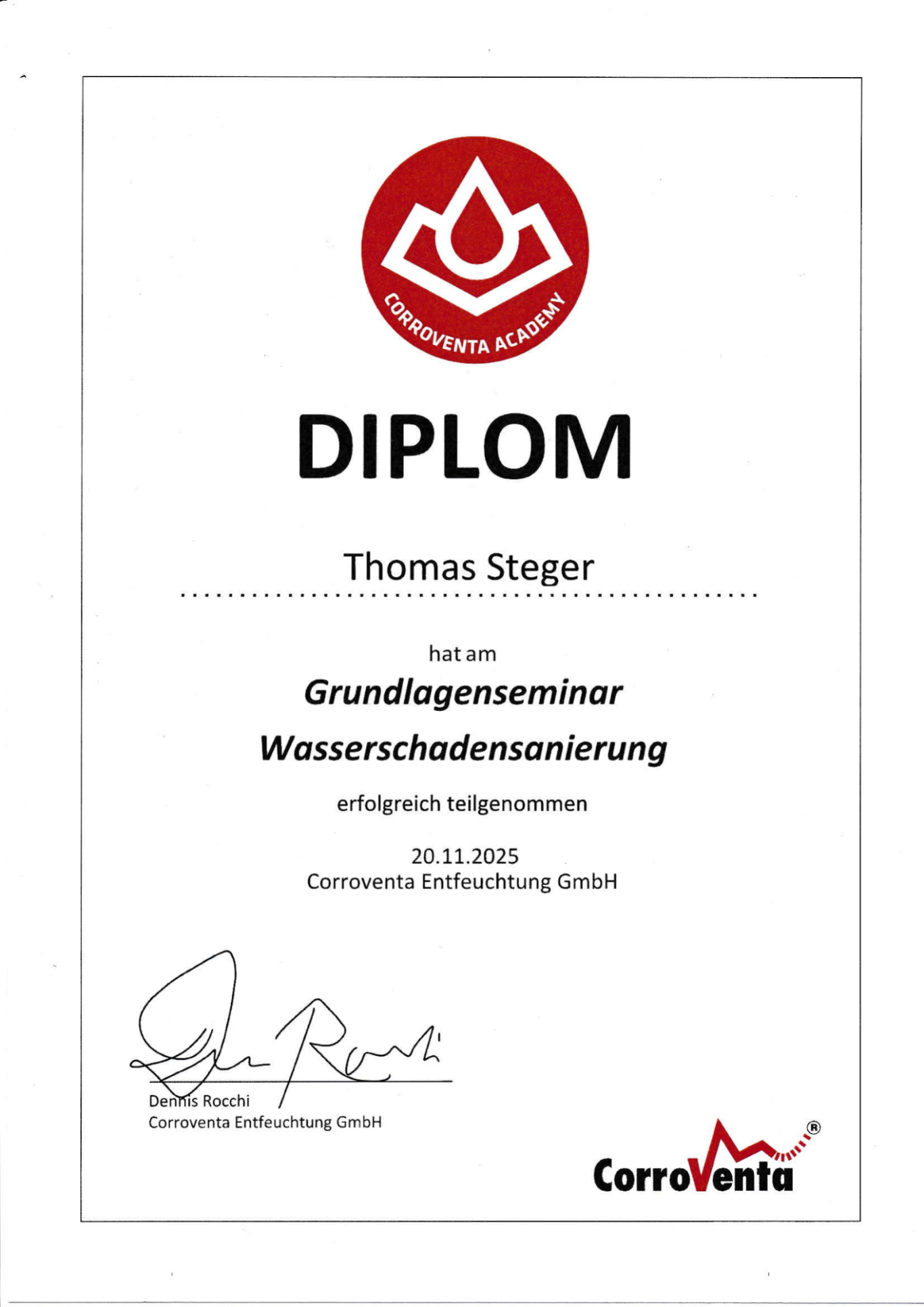 Diplom Technische Trocknung Trocknung Techniker